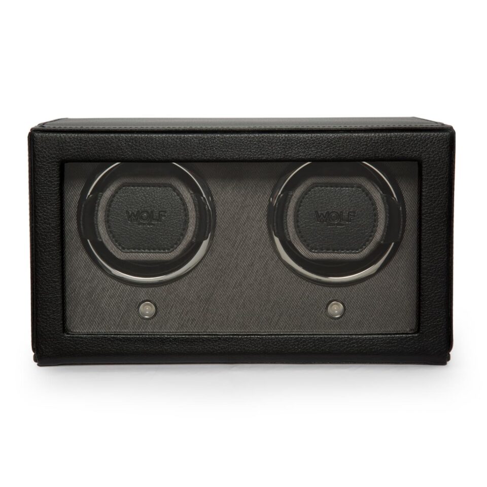 Wolf Cub Double Watch Winder with Cover Black 461203